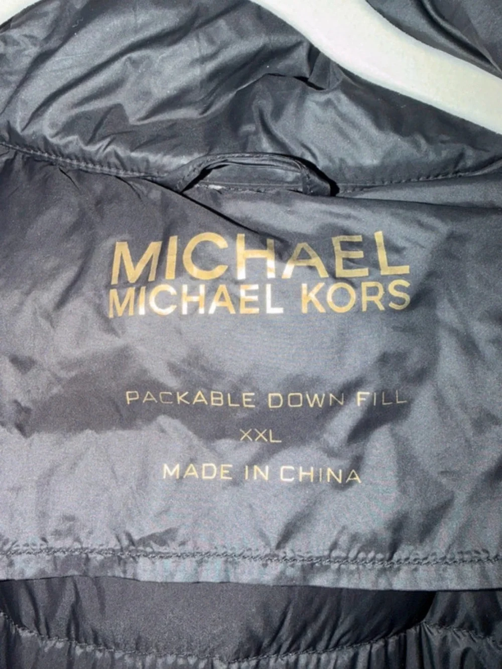 Michael Kors Black Puffer Jacket with Gold Trim